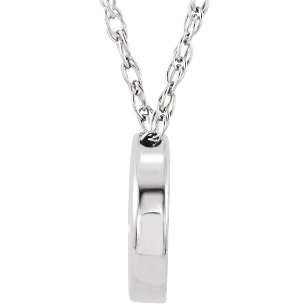 Sterling Silver 10mm Circle 18" Necklace