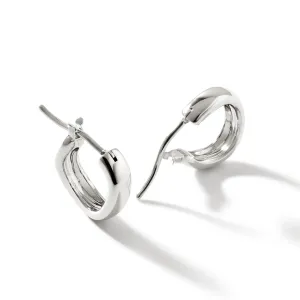 Sterling Silver 12mm Surf Huggie Earrings