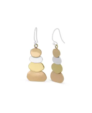 Sterling Silver and Mixed Metal Cairn Earrings