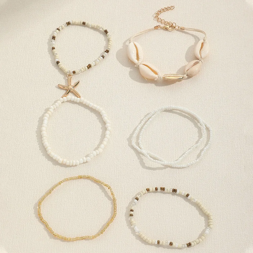 Summer Beach Bohemian Beaded Starfish Bracelet Set