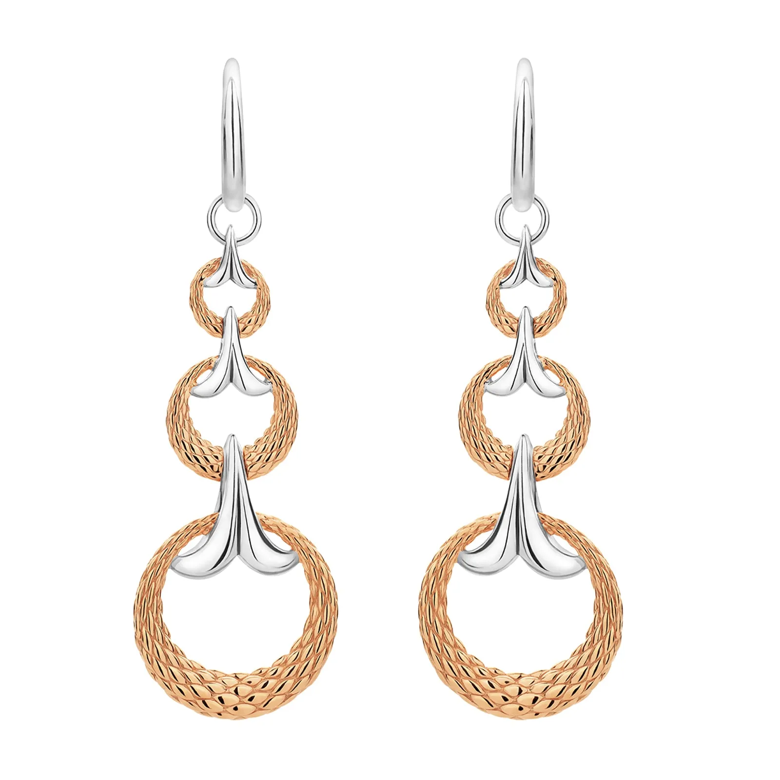 Swing Earring - Two Tone Rose   Silver