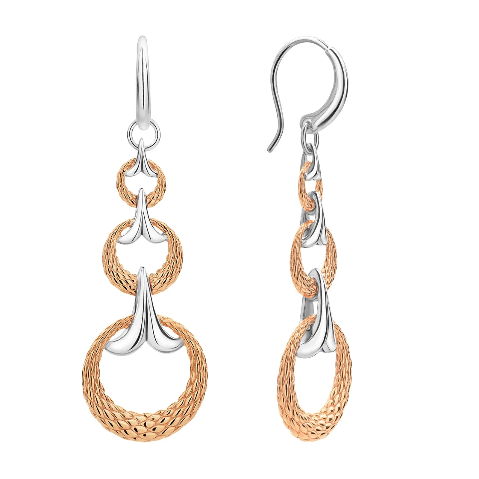 Swing Earring - Two Tone Rose   Silver