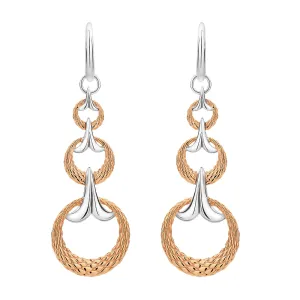 Swing Earring - Two Tone Rose   Silver