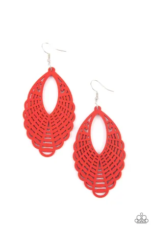 Tahiti Tankini Red Earrings Paparazzi