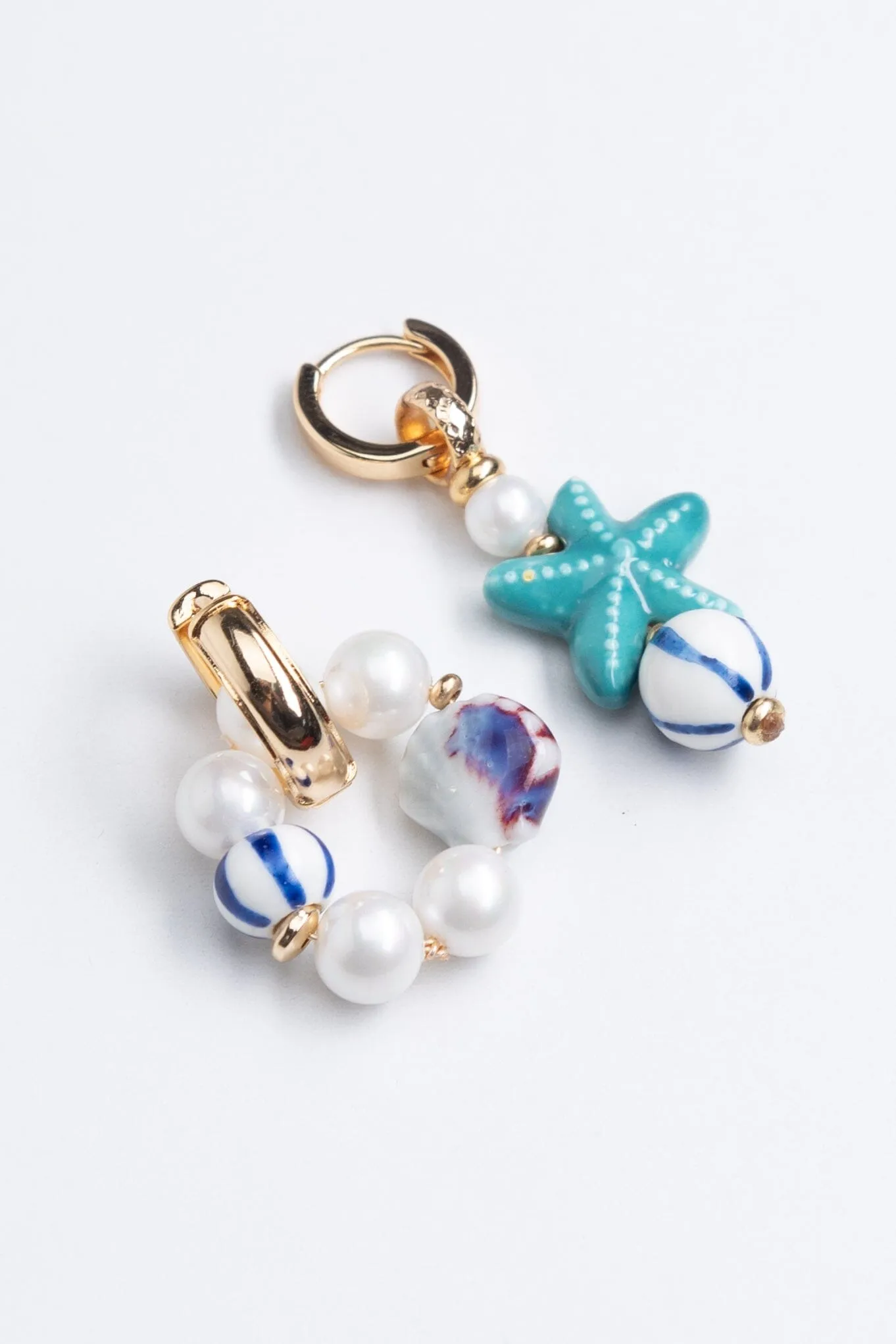 Teal Asymetrical Ocean Earrings