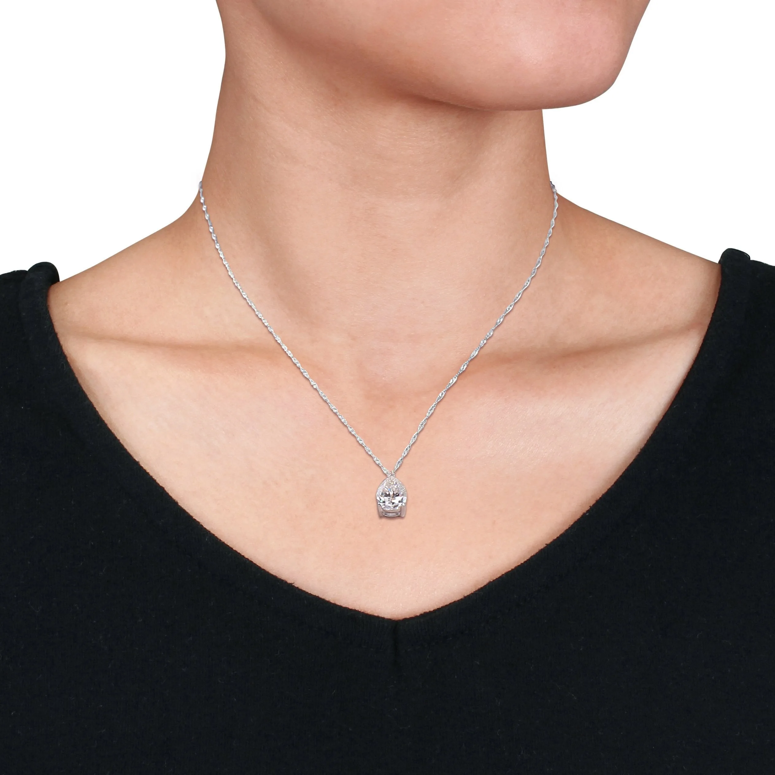 Teardrop Solitaire Pendant 2CT
