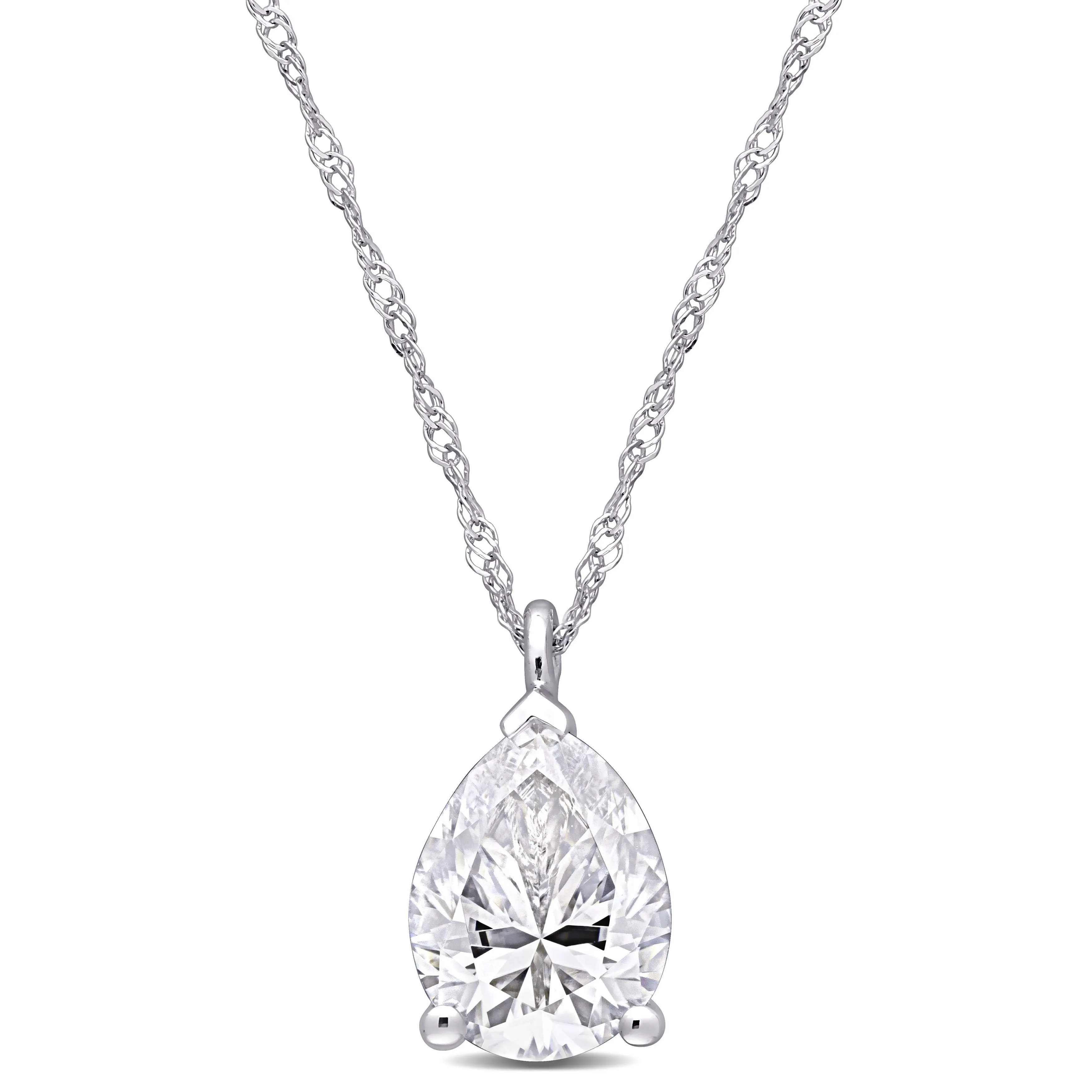 Teardrop Solitaire Pendant 2CT