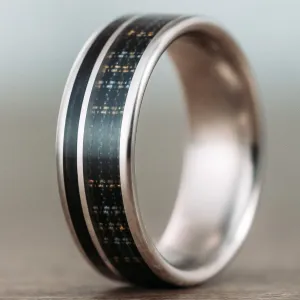 The Celtic - Irish National Tartan | Men's Titanium Wedding Band with Whiskey Barrel & Tartan