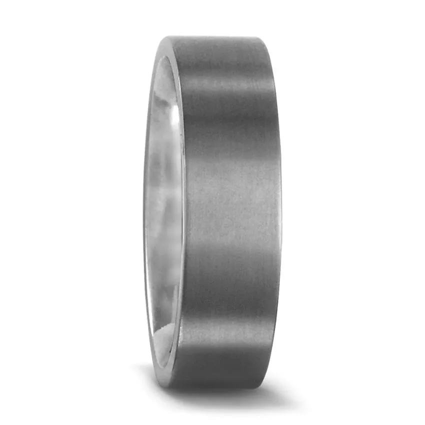 The Gravity - Brushed Titanium Wedding Ring Band (5mm or 6mm) Ultra comfort