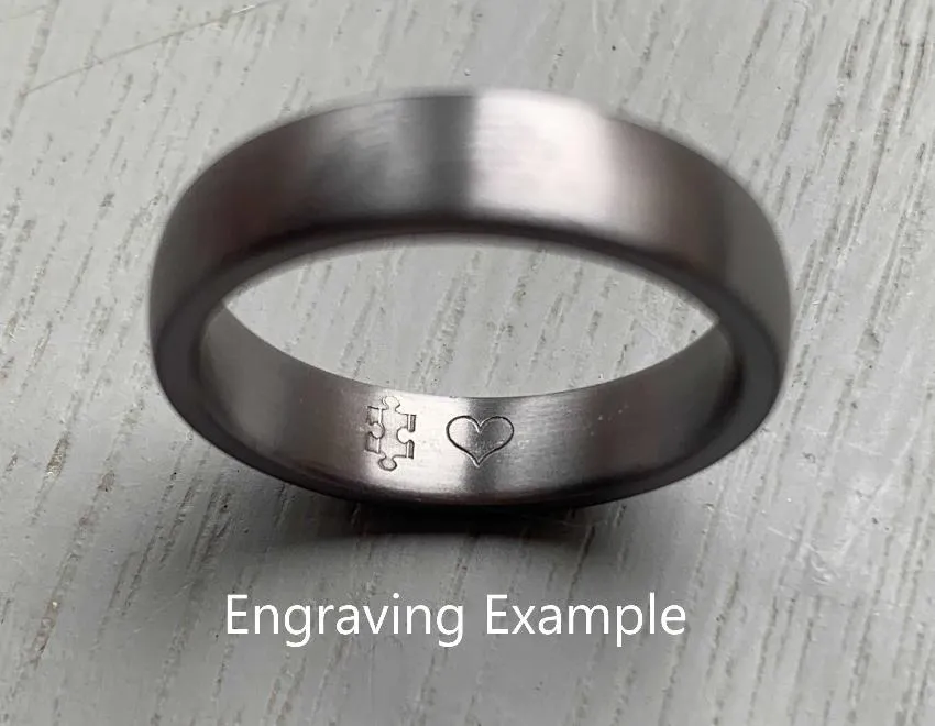 The Gravity - Brushed Titanium Wedding Ring Band (5mm or 6mm) Ultra comfort