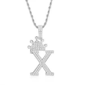 The Letter X Created Diamond Hip Hop Men Women Pendant Necklace