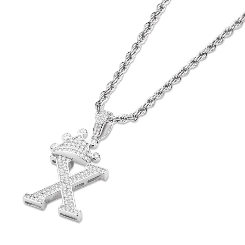The Letter X Created Diamond Hip Hop Men Women Pendant Necklace