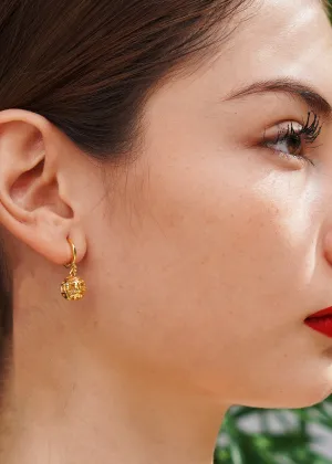 The "Maddox" Gold plated filigree ball drop earring