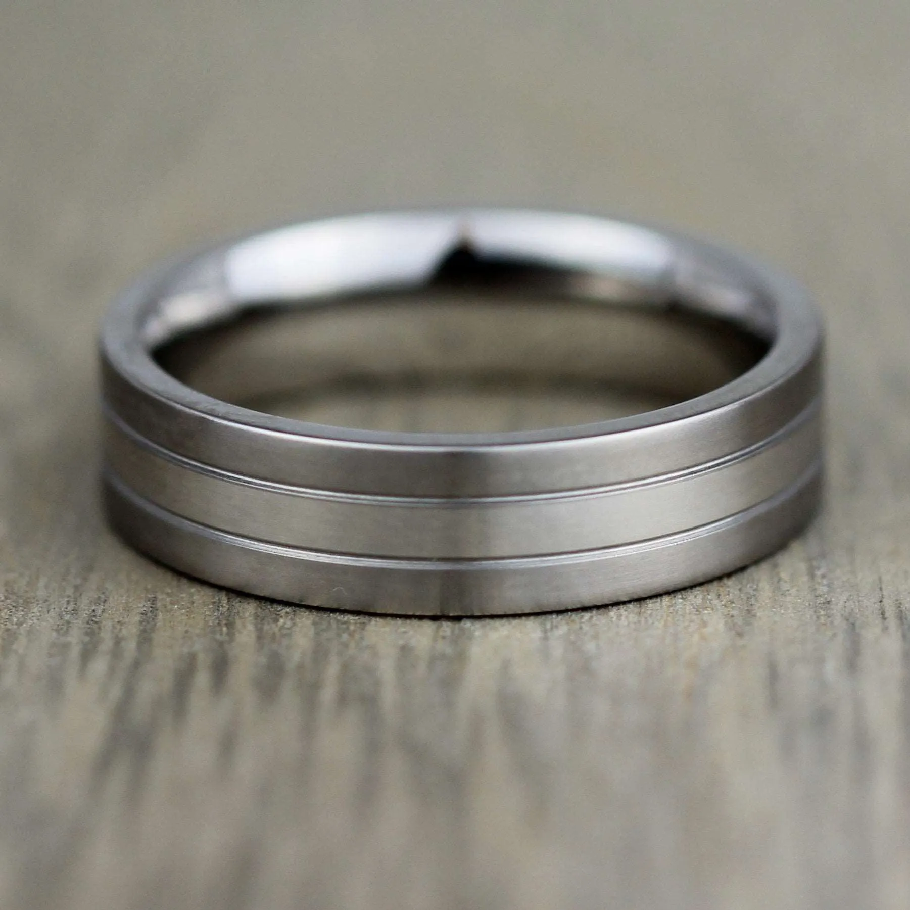 The Voyager - Titanium & Palladium Wedding/Engagement Ring 5.5 to 6.5mm widths