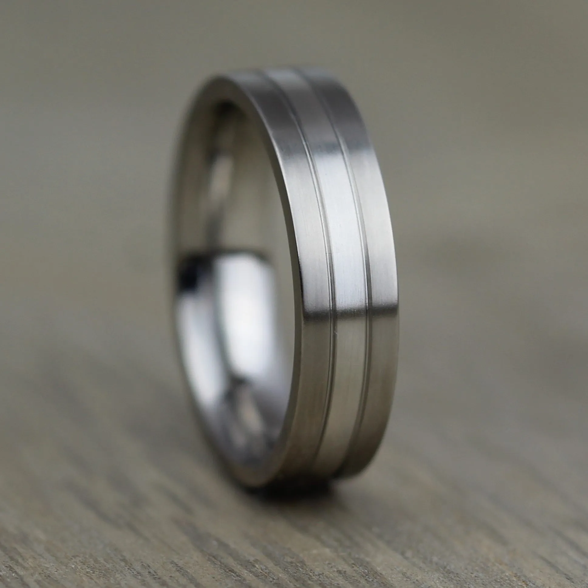 The Voyager - Titanium & Palladium Wedding/Engagement Ring 5.5 to 6.5mm widths