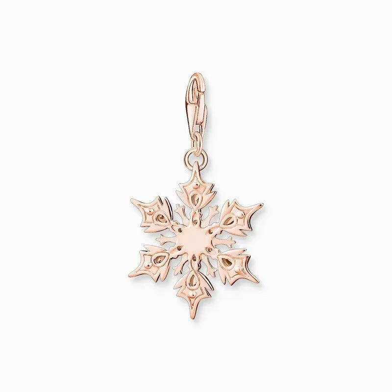 Thomas Sabo Charm Pendant Snowflake With White Stones Rose Gold