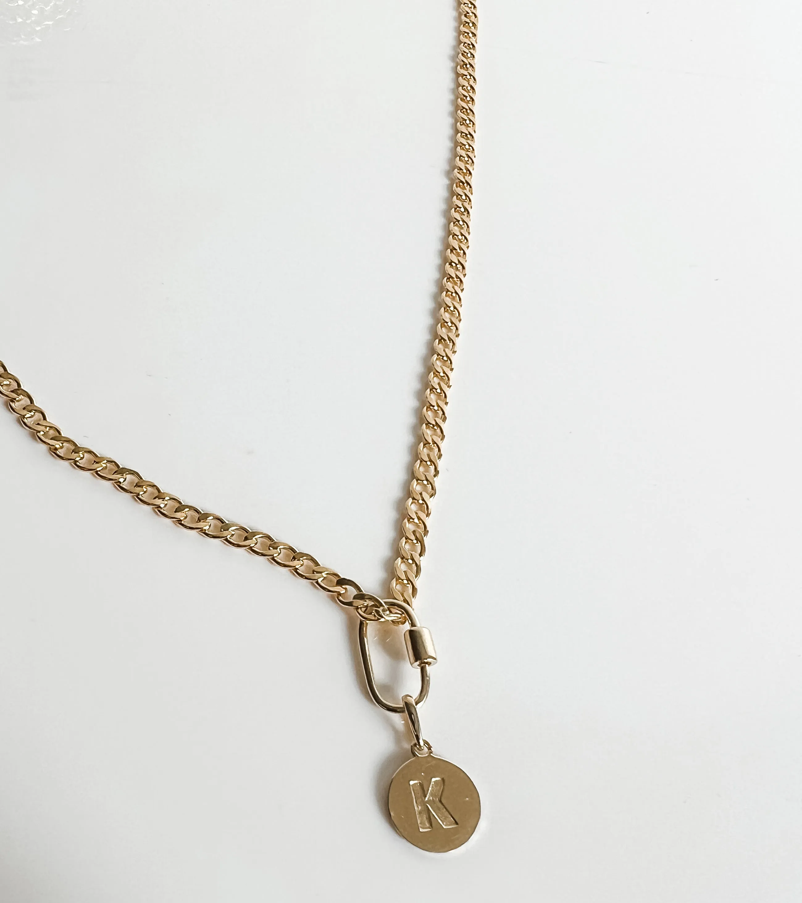 TINY 14K GOLD CARABINER CLASP