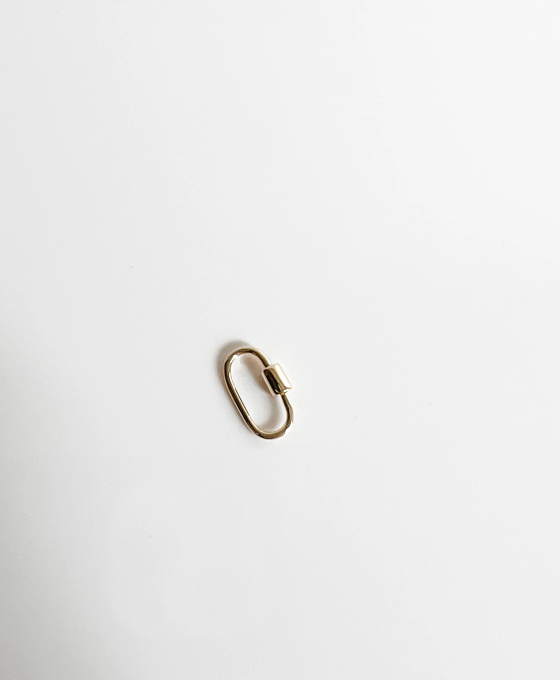 TINY 14K GOLD CARABINER CLASP