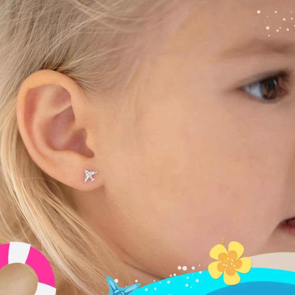 Tiny Traveler Kids / Children's / Girls Earrings Screw Back - Sterling Silver