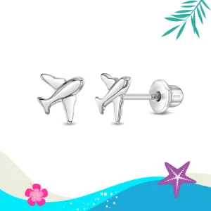 Tiny Traveler Kids / Children's / Girls Earrings Screw Back - Sterling Silver
