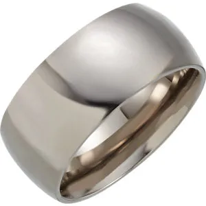 Titanium 10 mm Domed Polished Band Size 7