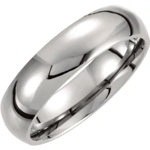 Titanium 10mm Domed Polished Band Size 6