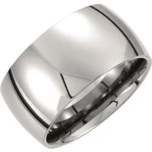 Titanium 12 mm Domed Polished Band Size 12.5