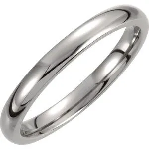 Titanium 3 mm Domed Polished Band Size 10