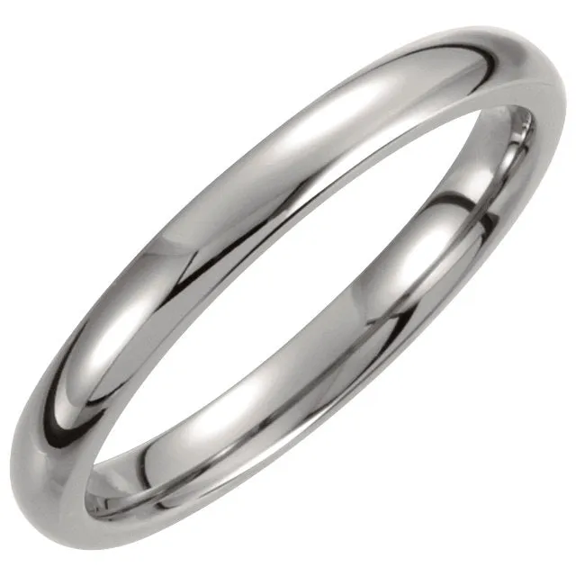 Titanium 3mm Domed Polished Band Size 6