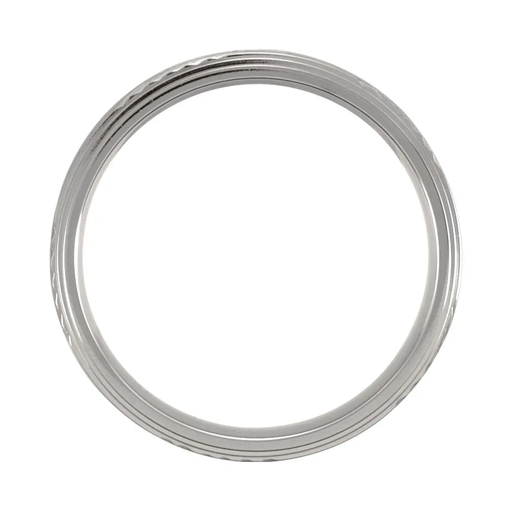 Titanium 5mm Ridged Band Size 9