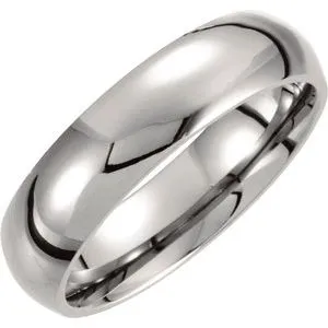 Titanium 6 mm Domed Polished Band Size 8.5