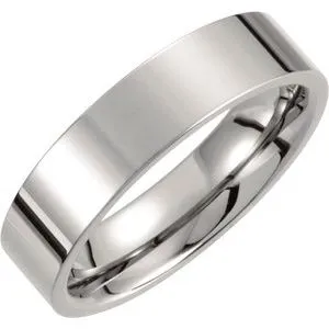 Titanium 6 mm Flat Polished Band Size 12
