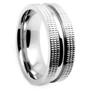 Titanium 6mm & 8MM Wedding Band Design Miligrain Unique Band FREE gift Box Size 5 to 14