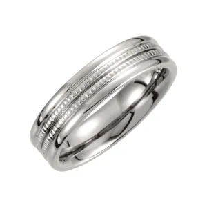 Titanium 6mm Grooved Band Size 8