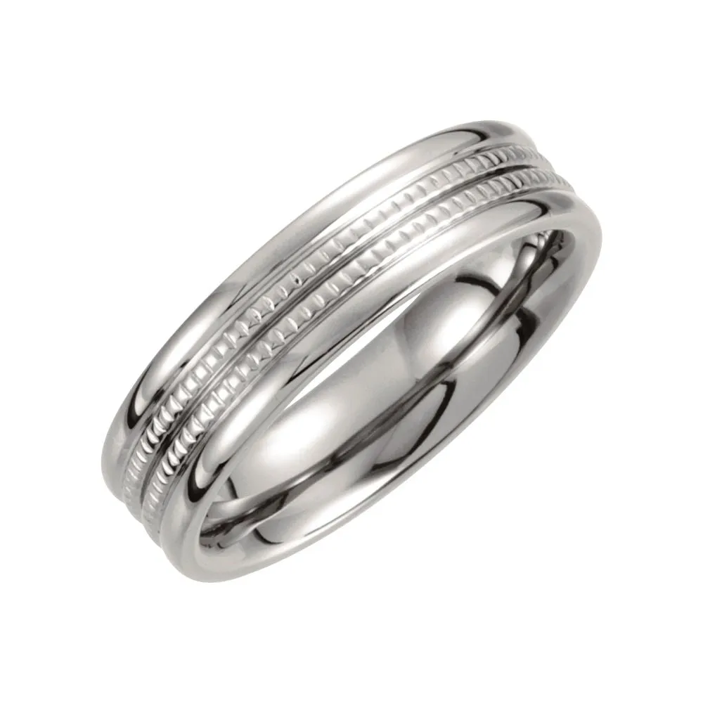 Titanium 6mm Grooved Band Size 8