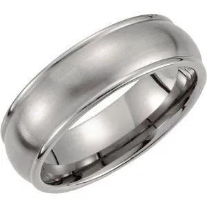 Titanium 7 mm Grooved & Satin Finish Band Size 12.5