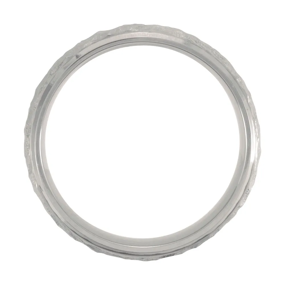 Titanium 7mm Hammered Finish Beveled Edge Band Size 12
