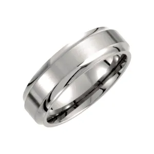 Titanium 7mm Ridged Band Size 12