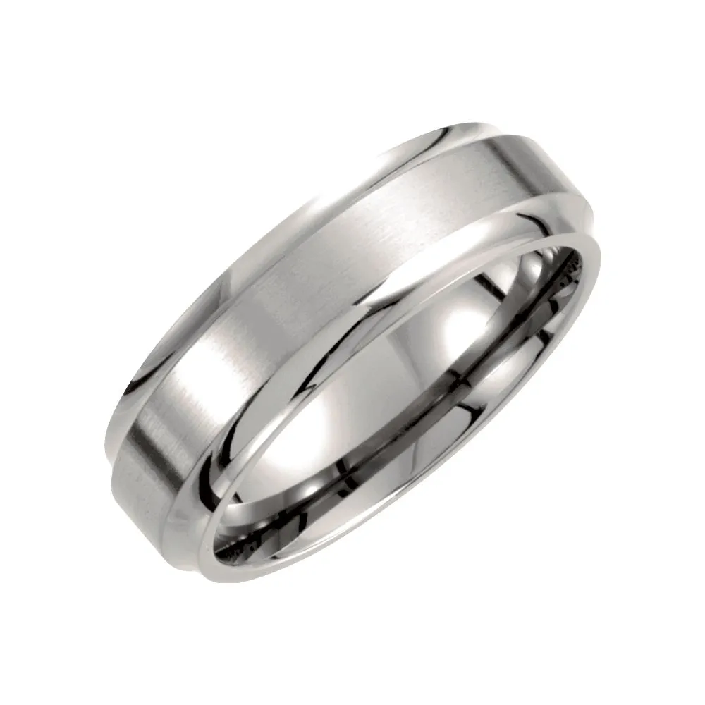 Titanium 7mm Ridged Band Size 12