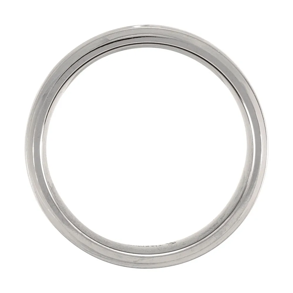 Titanium 8mm .05 CTW Diamond Ridged Band Size 11.5
