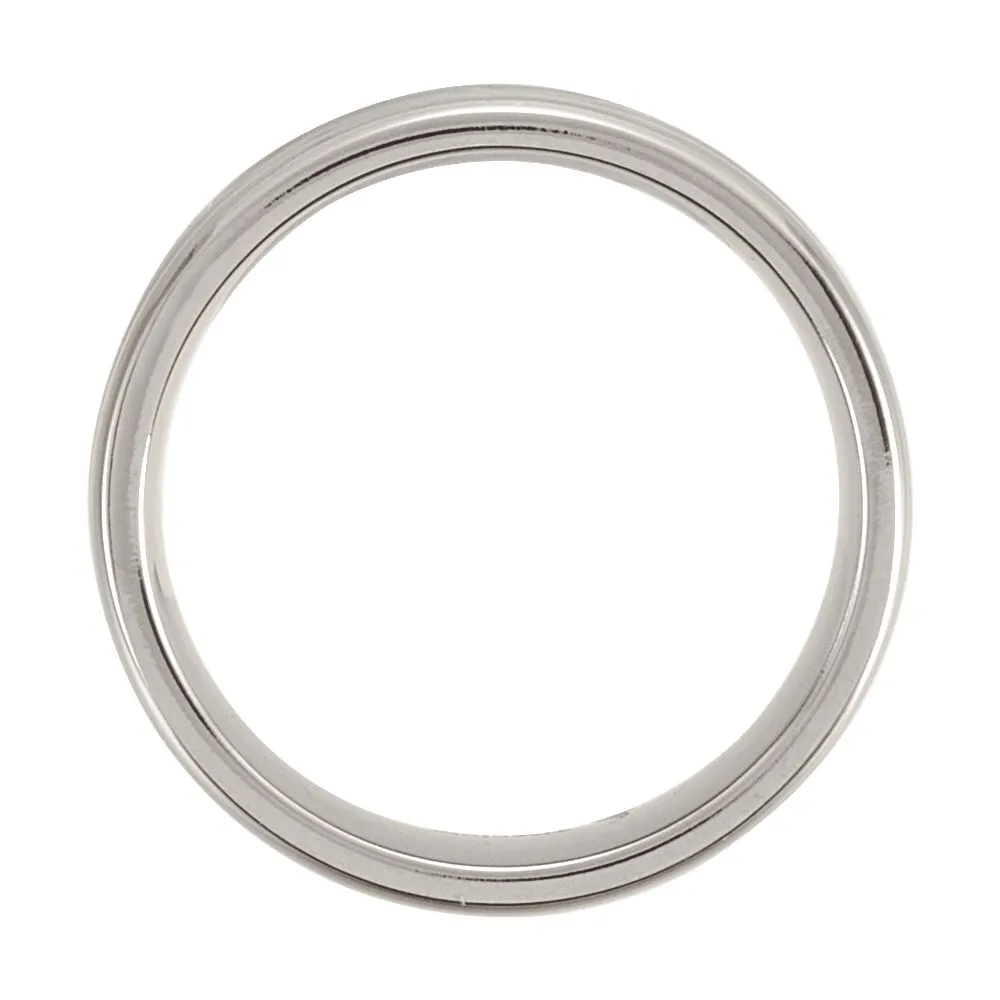 Titanium 8mm Diamond Grooved Band Size 8.5