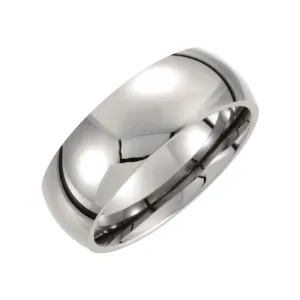 Titanium 8mm Domed Polished Band Size 11