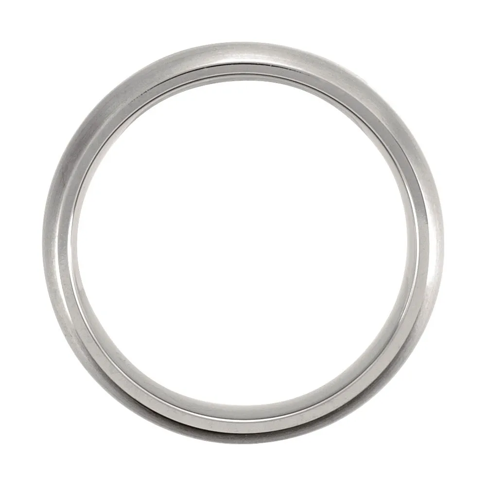 Titanium & 14K Rose Inlay 7mm Satin Finish Band Size 8