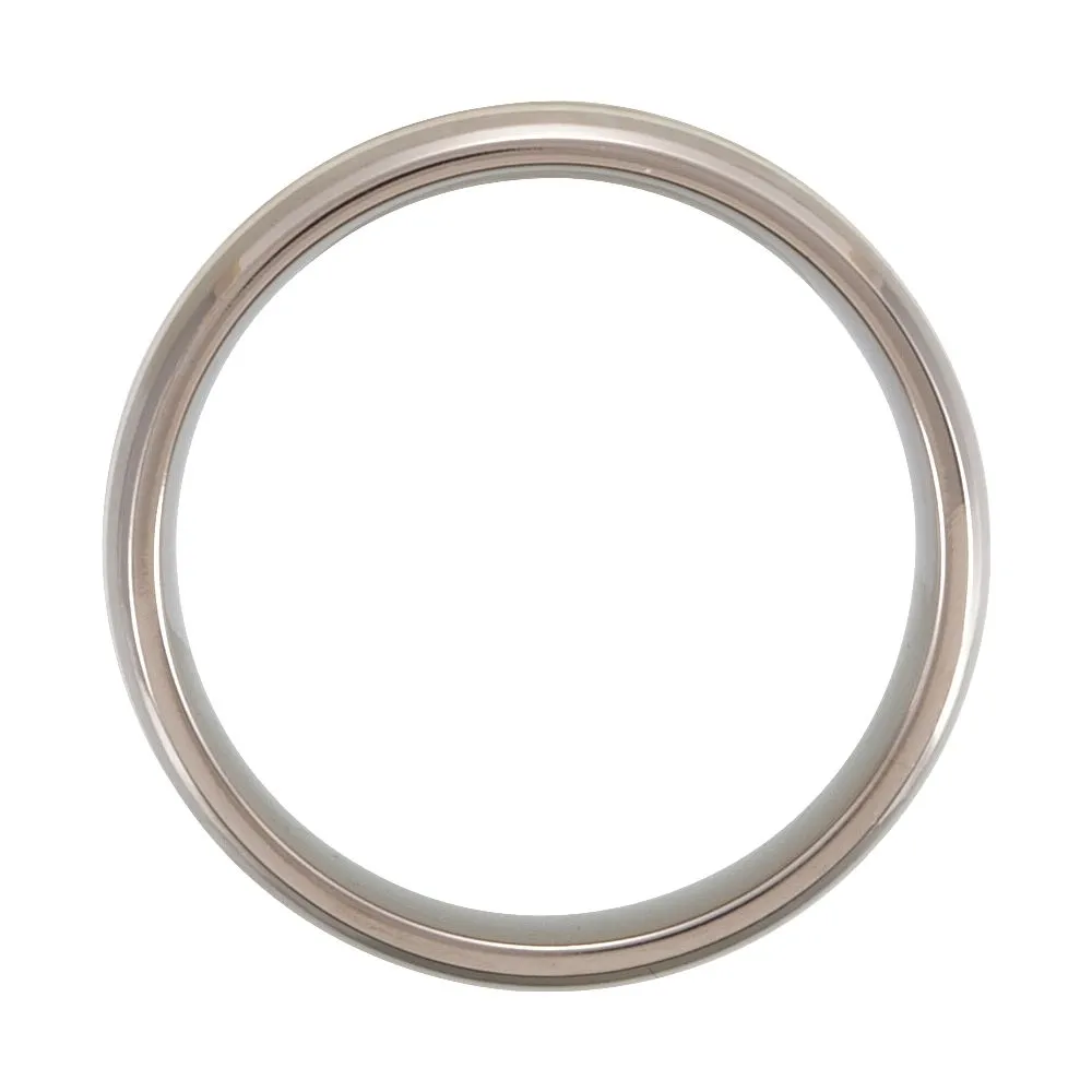 Titanium & Sterling Silver Inlay 7mm Satin Finish Band Size 8.5