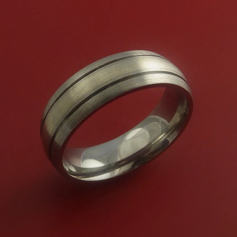 Titanium and White Gold Custom Made Band Any Finish and Sizing 3 to 22