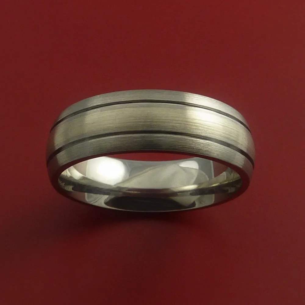 Titanium and White Gold Custom Made Band Any Finish and Sizing 3 to 22