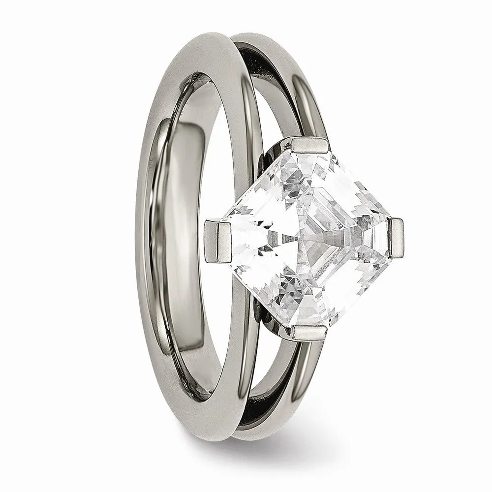 Titanium CZ Ring