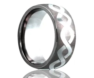 Titanium Dome Laser Engraved Infinty Ring