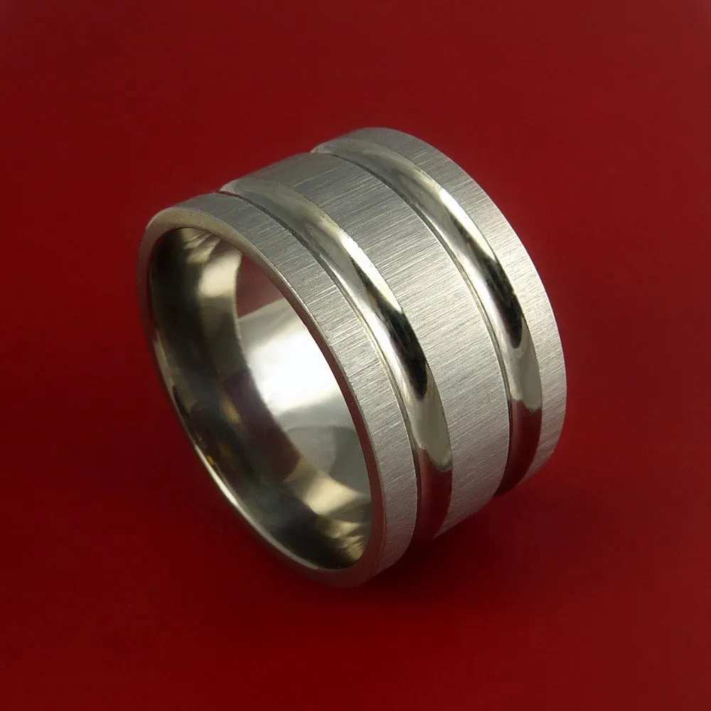Titanium Extra Wide Modern Style Band Fashion Ring Made to Any Sizing 3 to 22