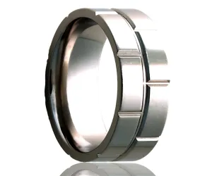Titanium Flat Brick Milled Ring